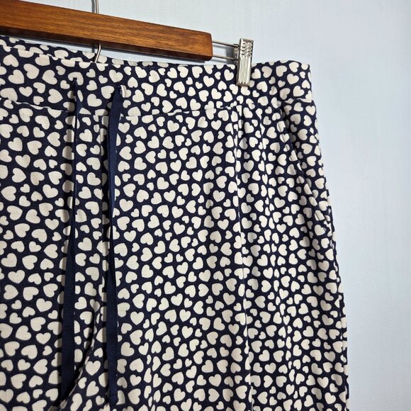 Lands' End Extra Large Navy Blue White Hearts Pull On Drawstring Lounge Pants - Picture 5 of 8